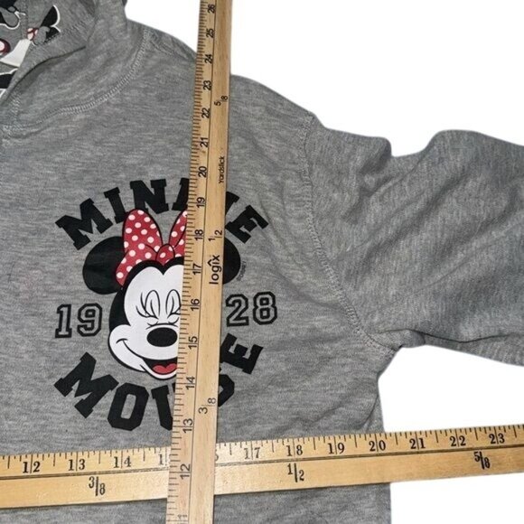 Disney Minnie Mouse 1928 Gray Zip-Up Hoodie Sweatshirt XL - Picture 6 of 6